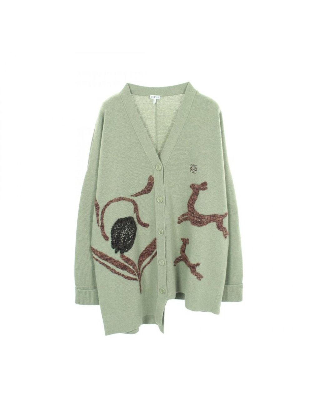 Loewe Deer T-Shirt Cardigan Green